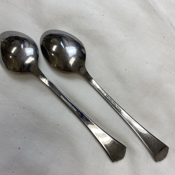 lot 2 1847 Rogers Bros E.P Korea stainless steel dessert tea spoon set￼ 6” - Picture 4 of 7